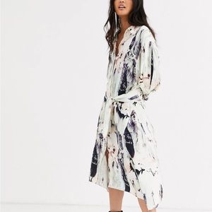 & Other Stories Marble Print Hanky Hem Dress